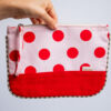 Necessaire barquito lunares rosa/rojo