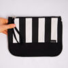 Necessaire barquito rayado crudo & negro