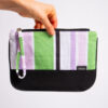 Necessaire barquito rayado lila y verde