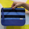 Necessaire Barquito base azul/ Rayado ancho celeste y azul